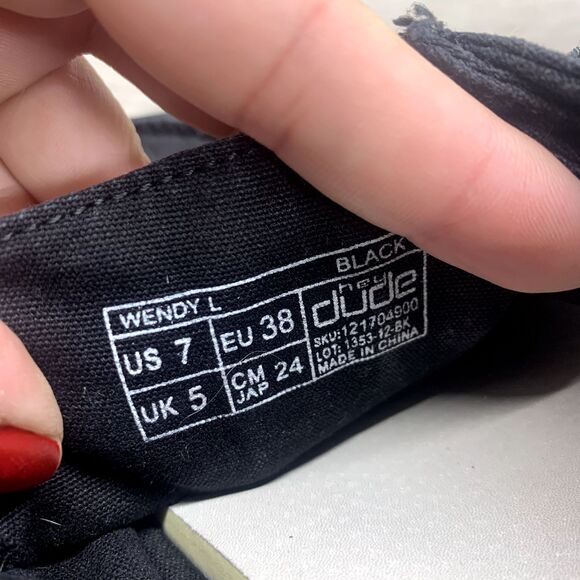 Hey Dude Wendy L Black Lightweight Casual Comfortable Slip On Shoes Size 7 - Picture 9 of 10